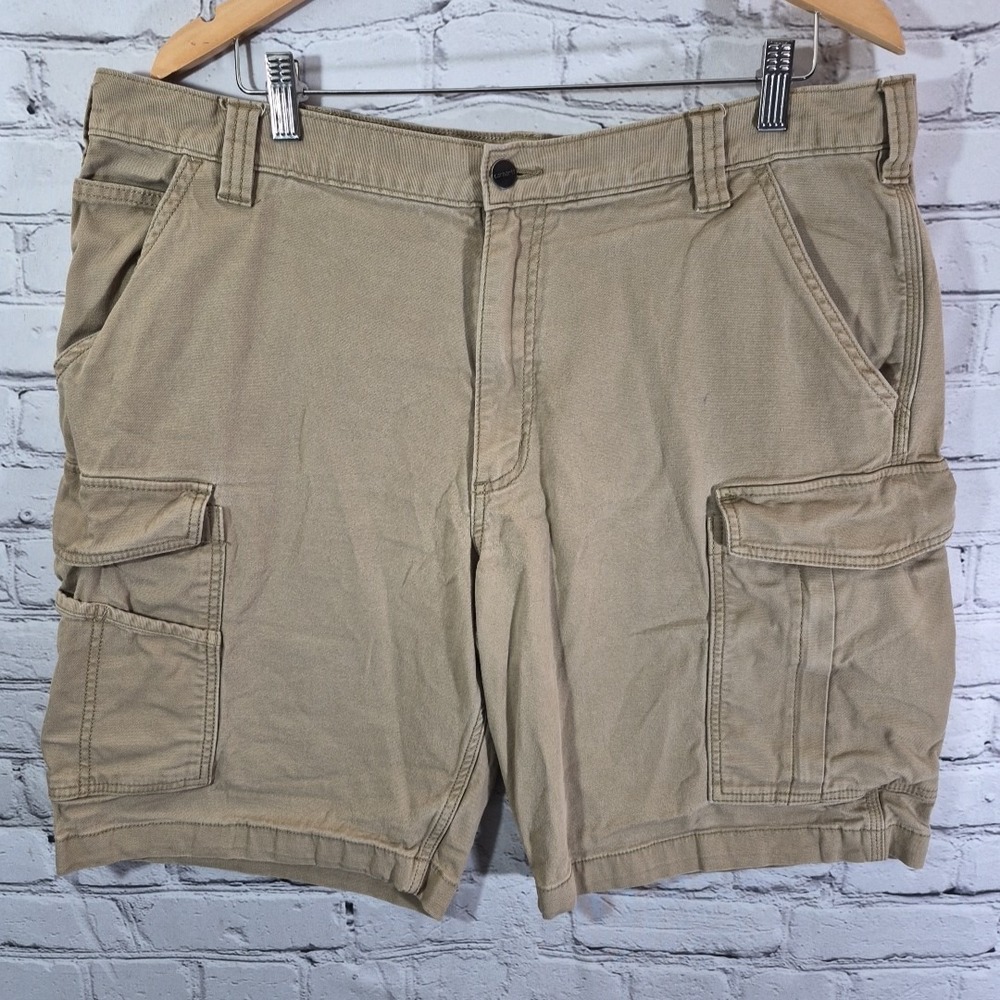 Carhartt Relaxed Fit Cargo Shorts Mens Size 40 Khaki Canvas Workwear